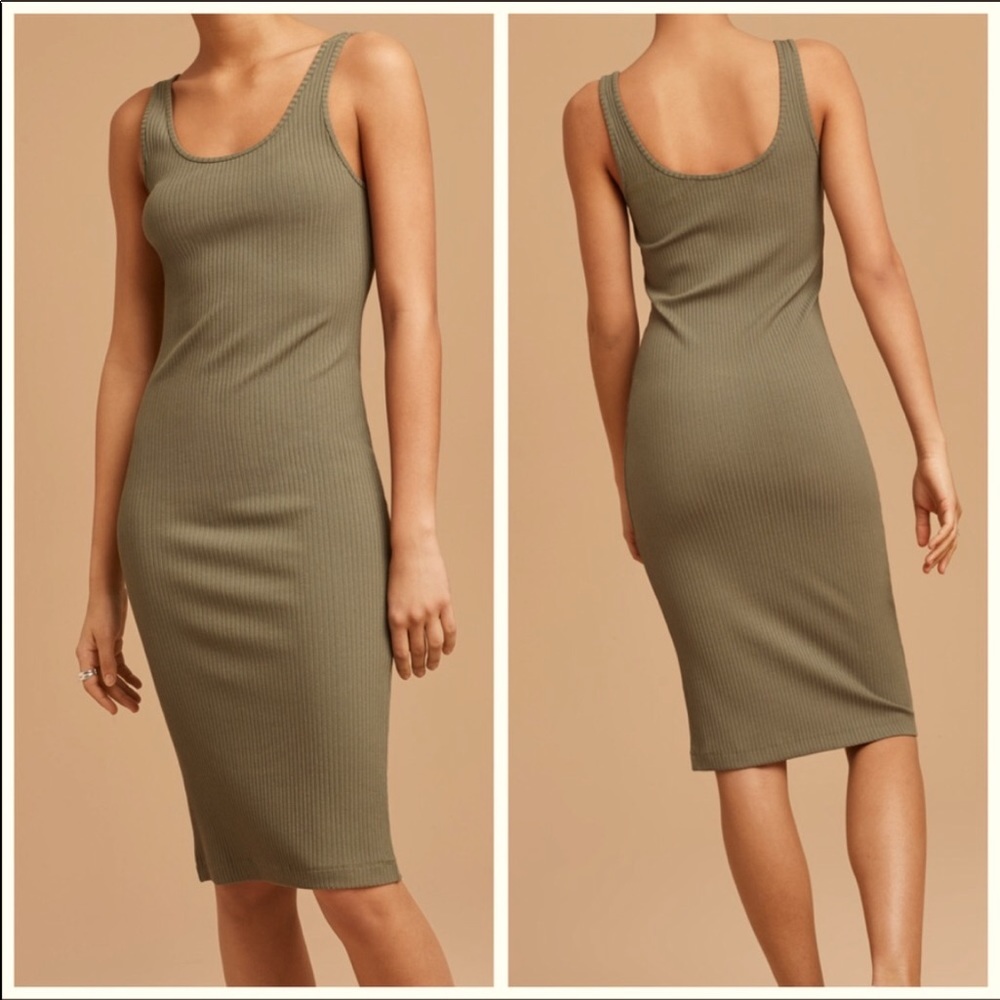 Aritzia Wilfred Free Murdock Dress olive green